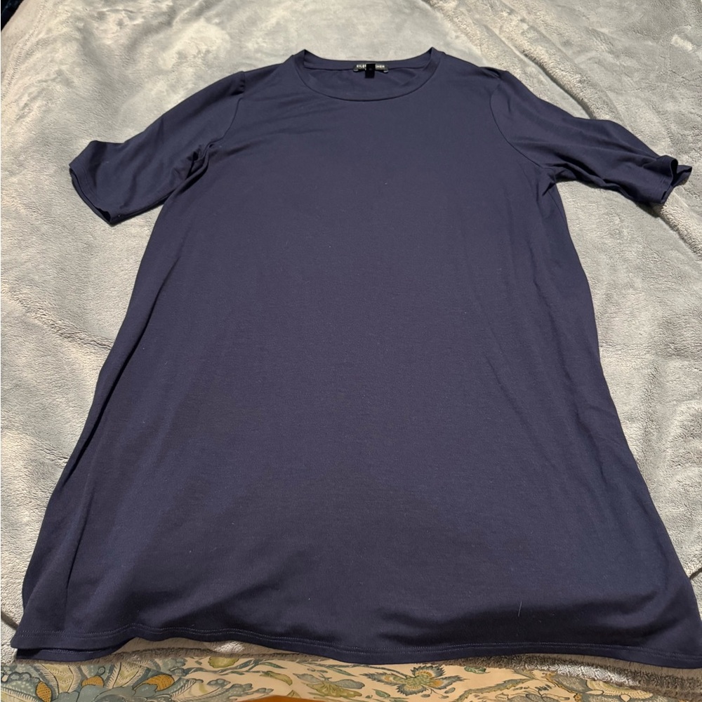 Eileen Fisher Navy Blue Tunic Top Size Small